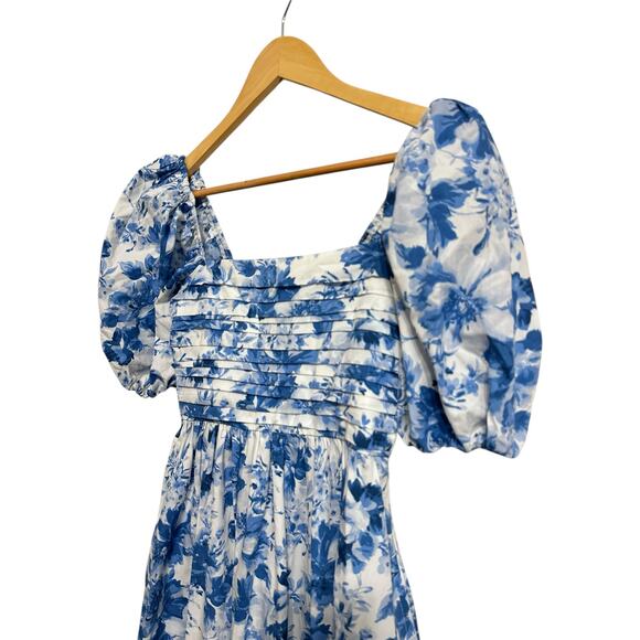 Abercrombie & Fitch The A&F Emerson Poplin Puff Sleeve Midi Dress size XSP - Picture 3 of 7